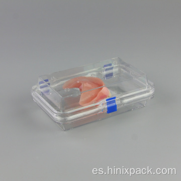 Caja de membrana de almacenamiento de plástico transparente con tapa con bisagras